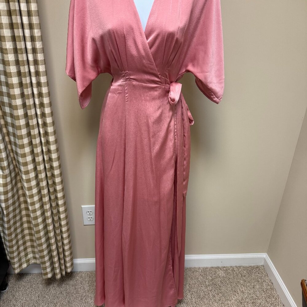 Elegant Rose Maxi Wrap Dress